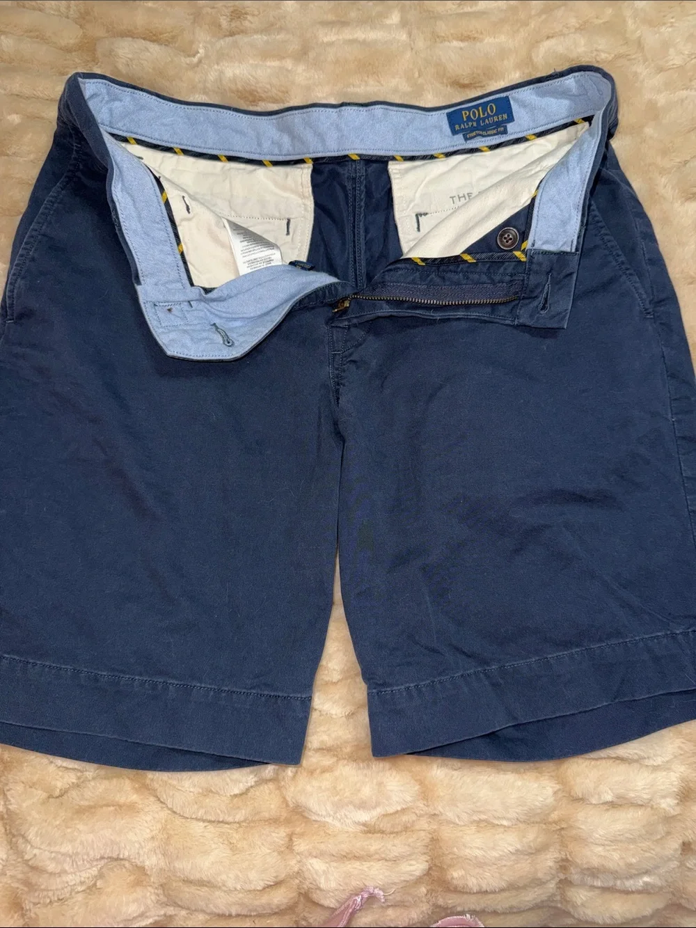 Polo by Ralph Lauren Men's Navy Flat-Front Cotton Shorts
